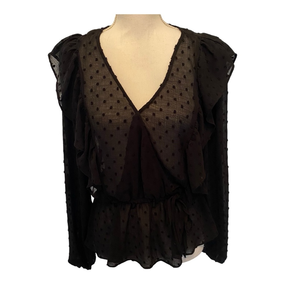 SO by Kohl’s sheer ruffle wrap blouse NWT